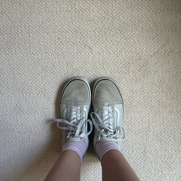 Vans Shoes - baby blue grey and white old school vans